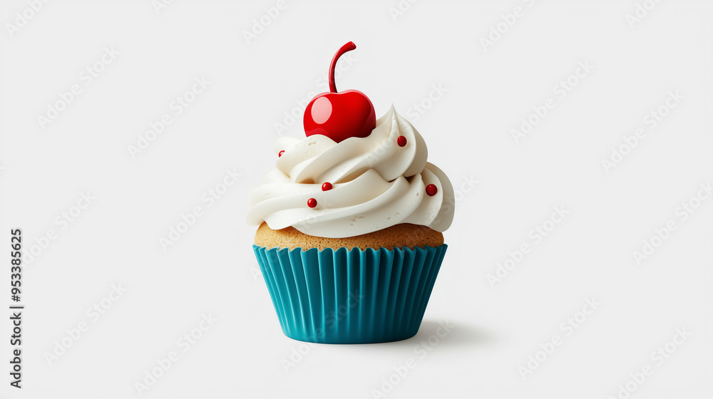 Cupcake Icon with Frosting and a Cherry on Top Cupcake Icon with Frosting and a Cherry on Top