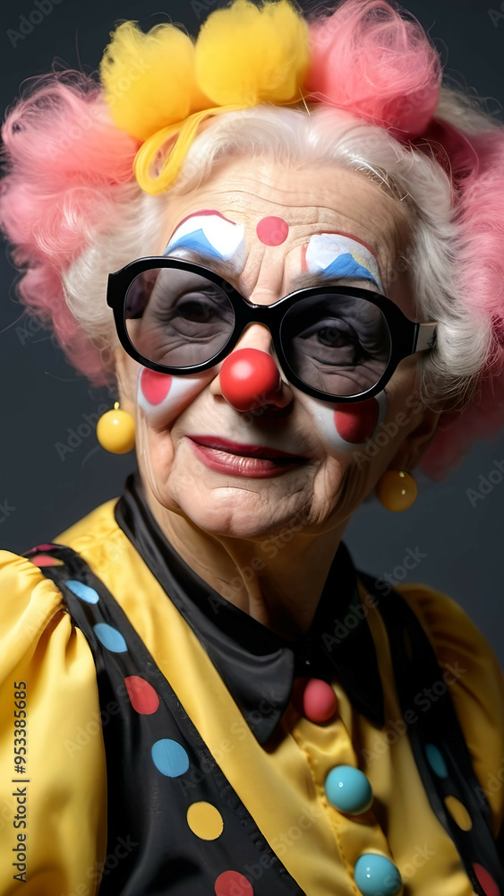 Elderly woman clown Elderly woman clown