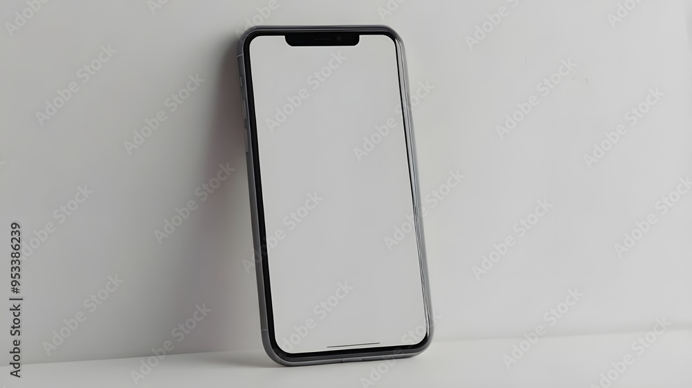 Smartphone with a white screen on a white background Smartphone with a white screen on a white background
