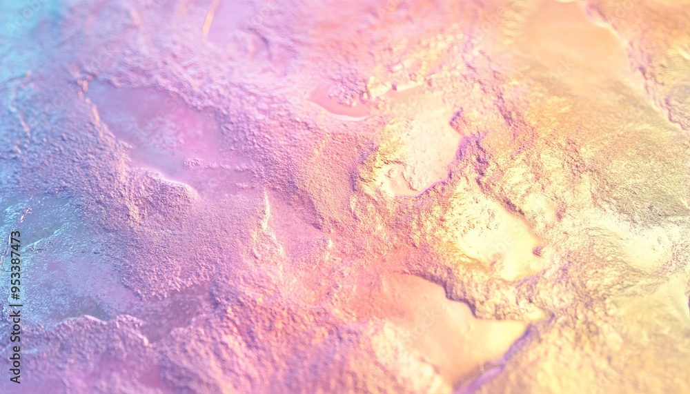 Fototapeta premium Iridescent Pastel Polished Surface with Bright Texture.