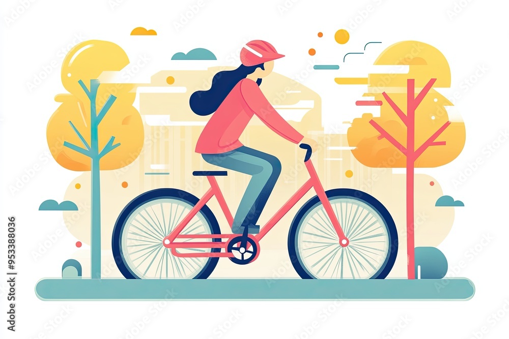 Fototapeta premium girl on bike