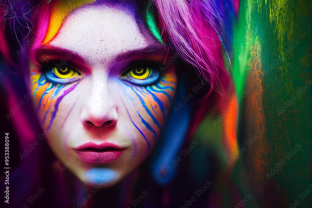 Obraz premium Psychdelic human face