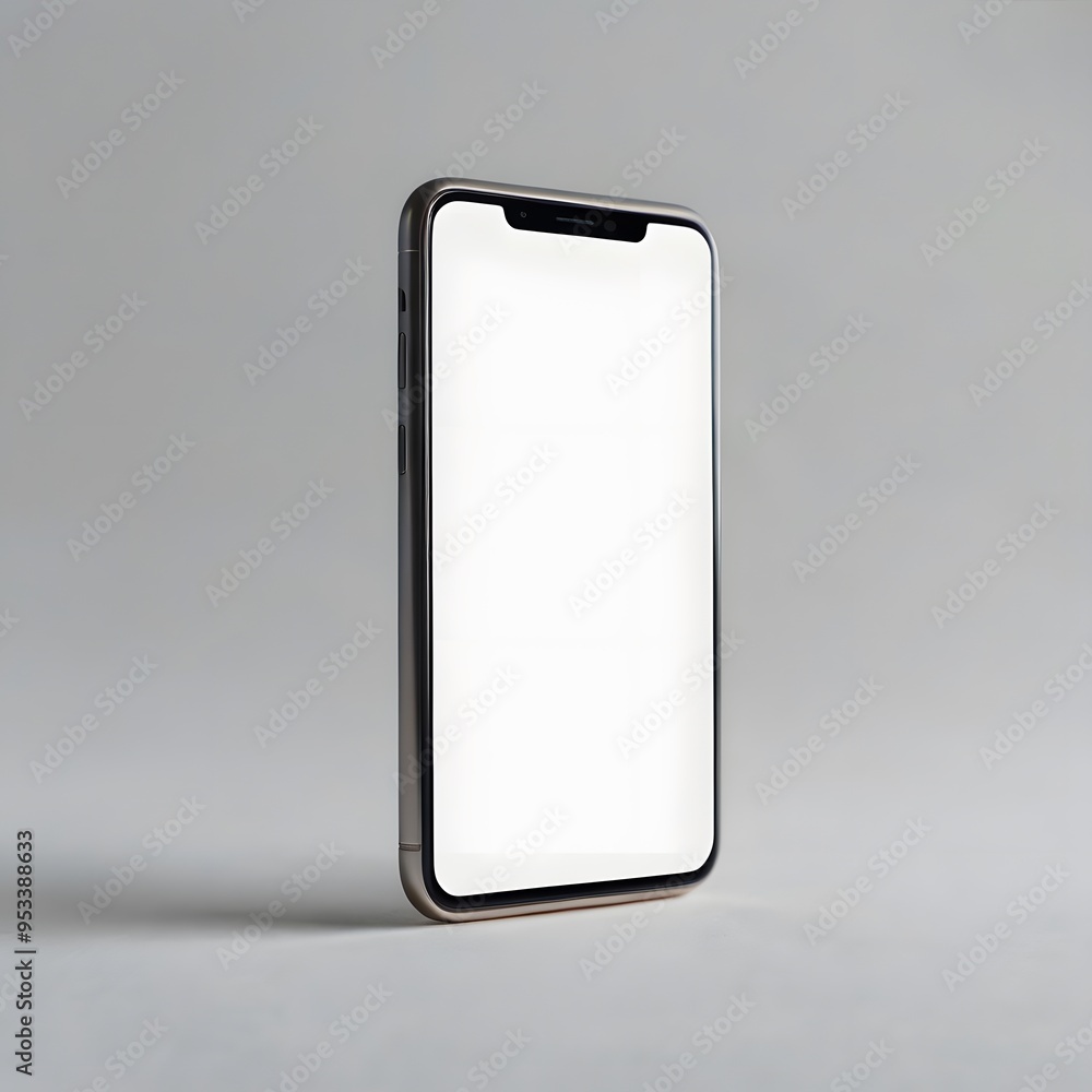 Smartphone with a white screen on a white background Smartphone with a white screen on a white background