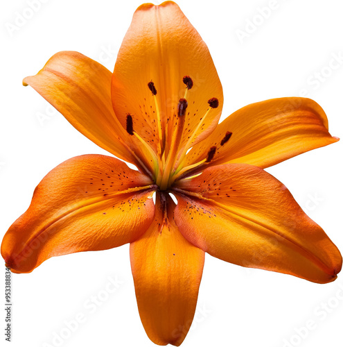 Vibrant orange lily flower showcasing stunning petals and detailed textures, perfect for nature and floral themes. photo