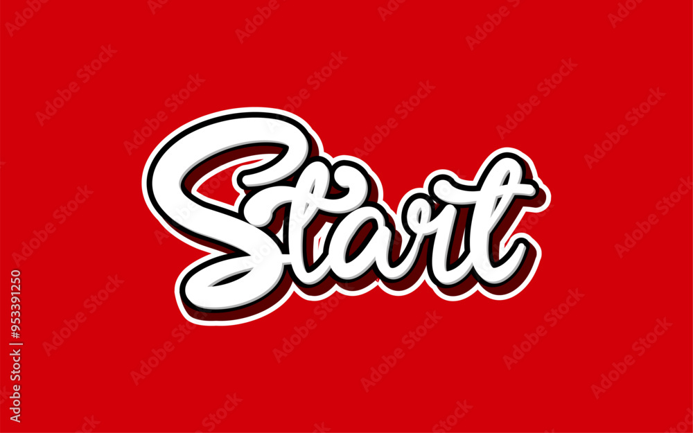 lettering start with 3d style red background. 3d text effects lettering start with 3d style red background. 3d text effects