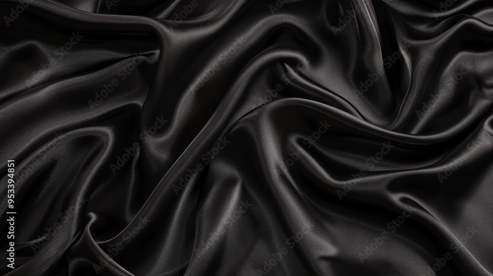 Smooth elegant black silk satin luxury cloth textile Smooth elegant black silk satin luxury cloth textile