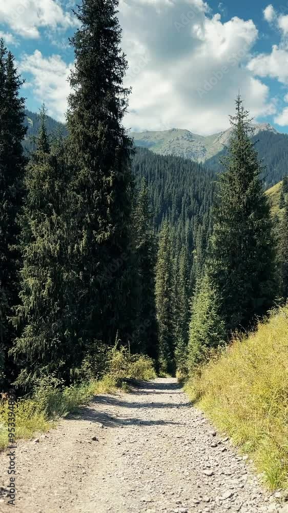 Vertical video of Walking in mountain road in Kazakhstan. Vertical video of Walking in mountain road in Kazakhstan.