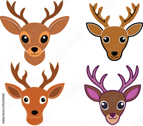 Deer head vector with white background.eps