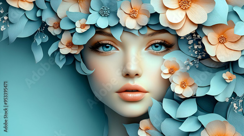 Woman's face surrounded by ...