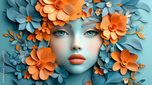 Woman's face surrounded by ...