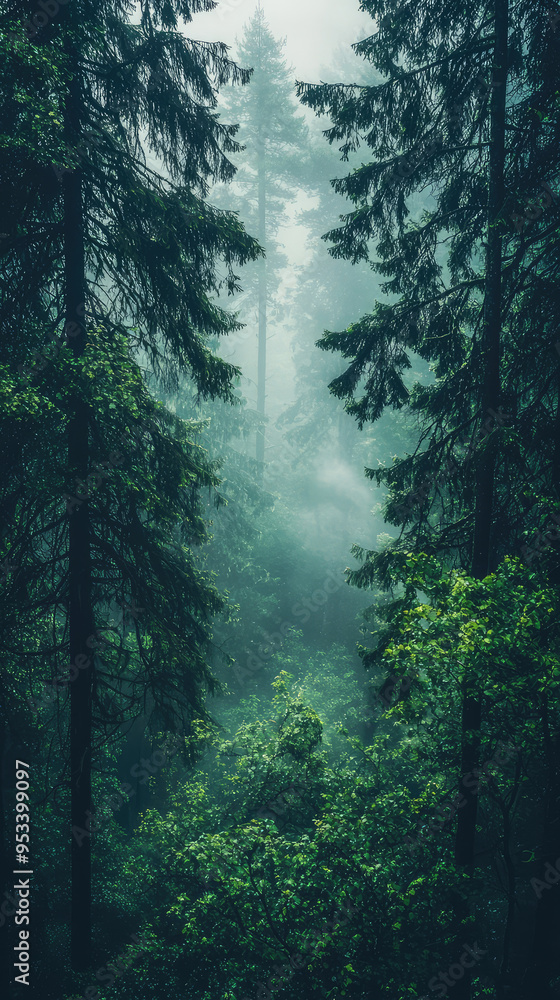 Enchanted Forest: Where Mist Meets Majesty, A Tapestry of Greenery. Enchanted Forest: Where Mist Meets Majesty, A Tapestry of Greenery.