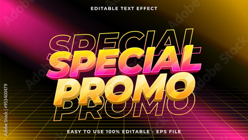 3d special promo gradient glitch text style effect template editable text effect