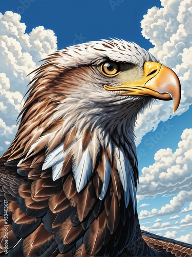 Colorful image of an eagle, ai generated photo