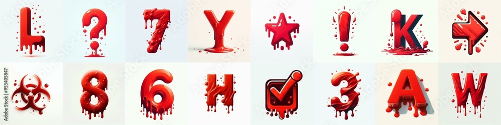Red Lettering Typeface. AI generated illustration