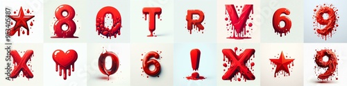 Obraz na płótnie Red Lettering Typeface. AI generated illustration w salonie