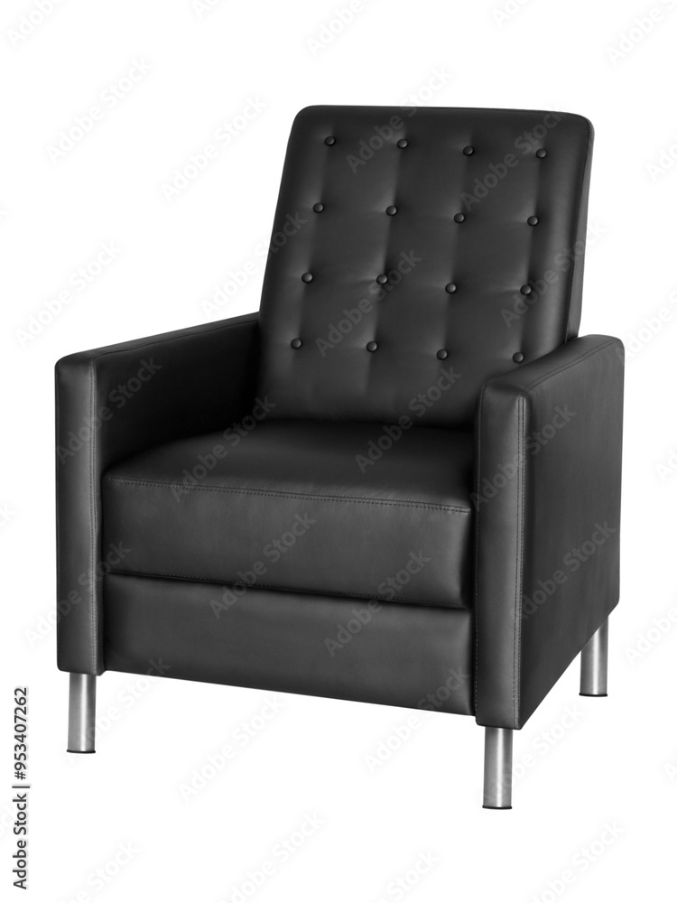 1 Armchair black leather isolated on white background 1 Armchair black leather isolated on white background