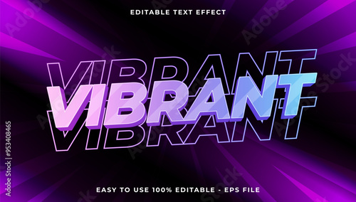 3d vibrant gradient glitch text style effect template editable text effect