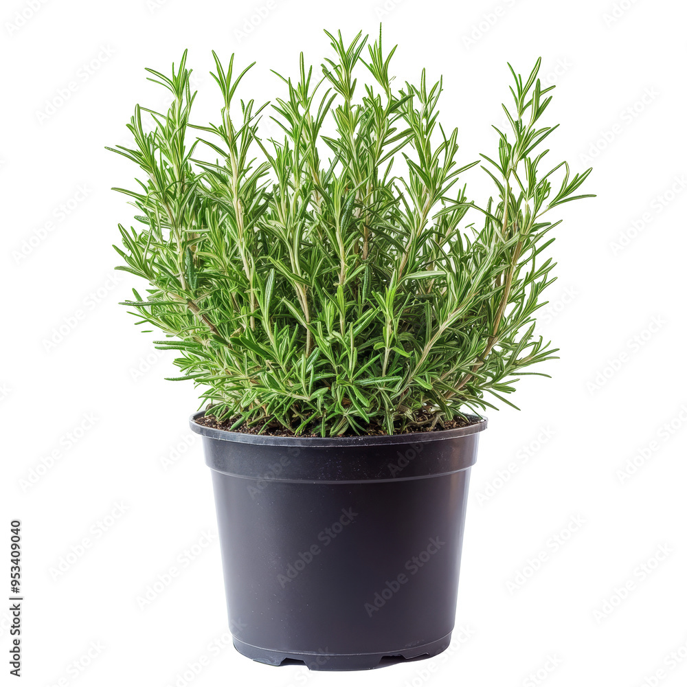 Fresh rosemary herb plant isolated on a transparent background, showcasing its vibrant green leaves and healthy growth, Close up of rosemary herb plant on transparent background Fresh rosemary herb plant isolated on a transparent background, showcasing its vibrant green leaves and healthy growth, Close up of rosemary herb plant on transparent background