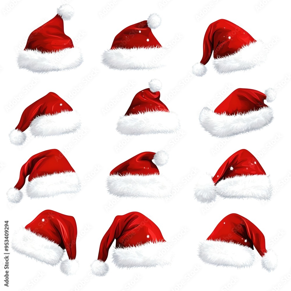 set of santa claus hats set of santa claus hats
