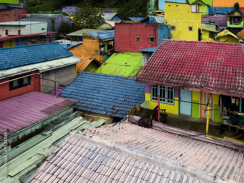 Jodipan or Rainbow Village, Malang, Java, Indonesia photo