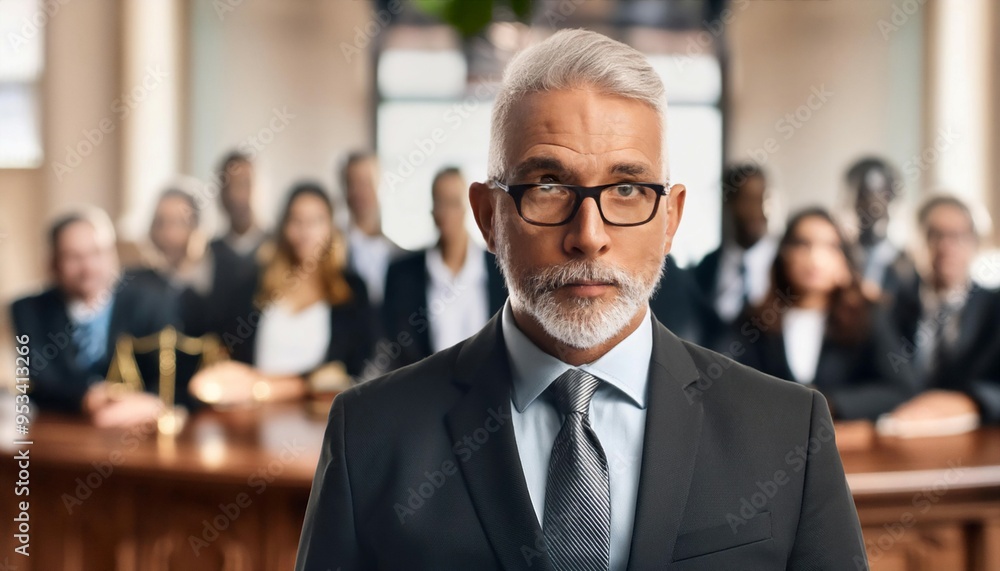 Lawyer in a Courtroom Representing Justice Lawyer in a Courtroom Representing Justice