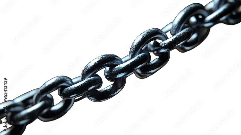 Fototapeta premium metal chain as element on isolated white background