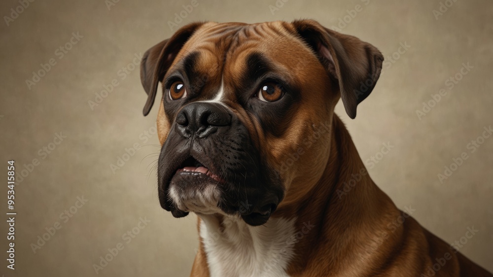 Portrait of a Boxer Dog with Curious Eyes Portrait of a Boxer Dog with Curious Eyes