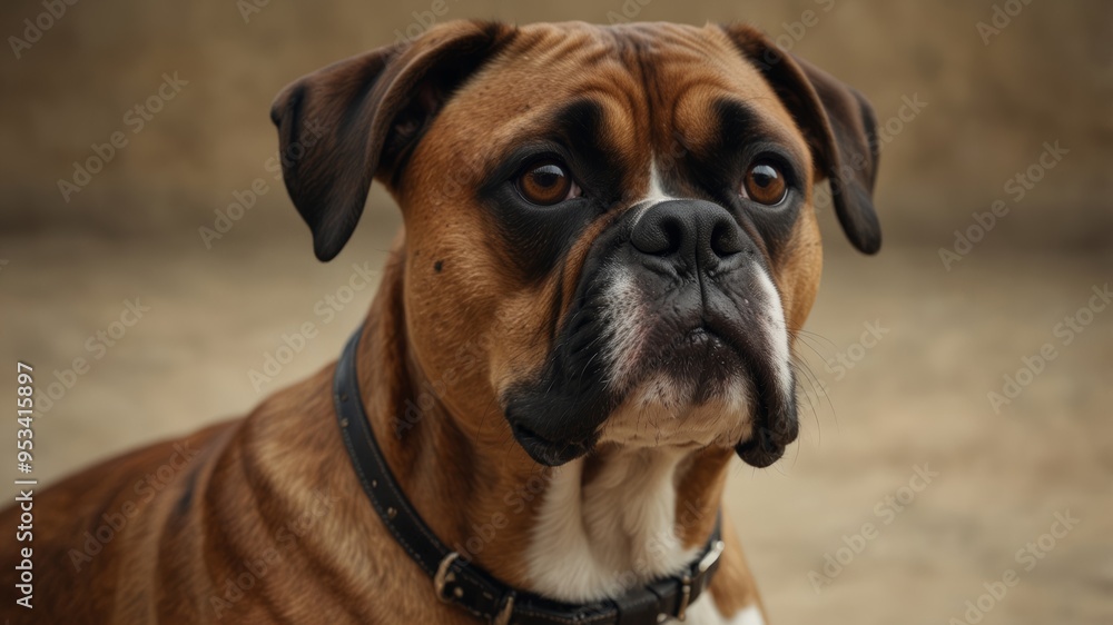 Portrait of a Curious Boxer Dog Portrait of a Curious Boxer Dog