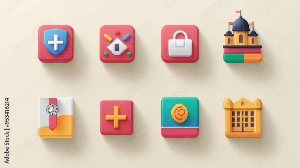 Vibrant Language Icon Set for Multilingual Learning App Vibrant Language Icon Set for Multilingual Learning App