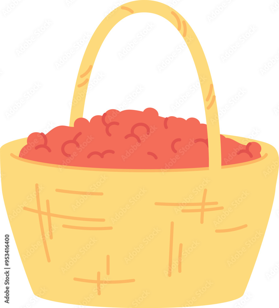 Berry basket color icon. Fresh sweet cherry Berry basket color icon. Fresh sweet cherry