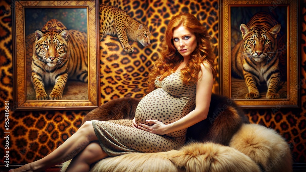 Obraz premium a photo of the beautiful very pregnant woman