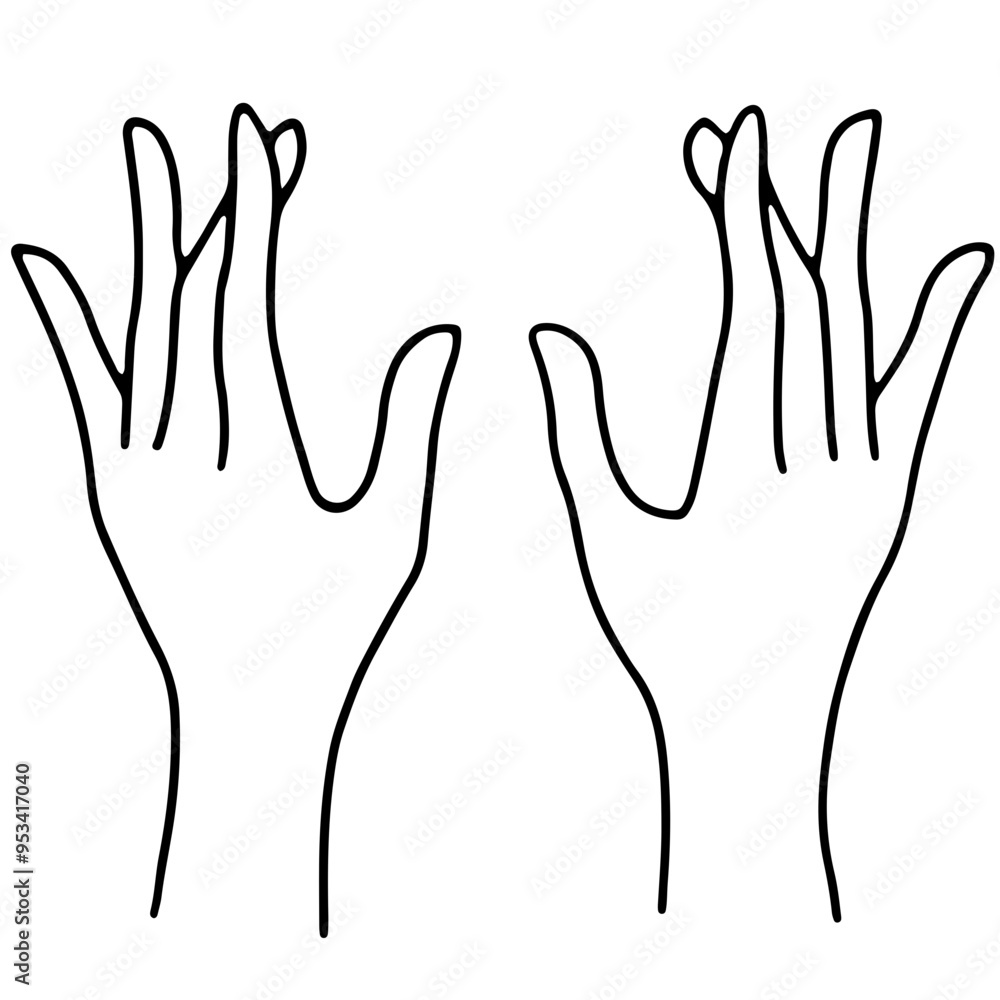 Obraz premium outline hands icons