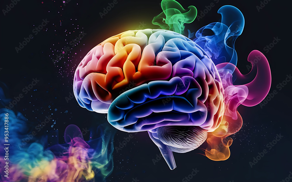 Vivid Brain Creativity Concept Colorful Smoke and Vibrant Energy Visualizing Neuro creativity, Pulsing Cerebrum Symbolizing Boundless Artistic Potential in Dynamic Digital Art Vivid Brain Creativity Concept Colorful Smoke and Vibrant Energy Visualizing Neuro creativity, Pulsing Cerebrum Symbolizing Boundless Artistic Potential in Dynamic Digital Art