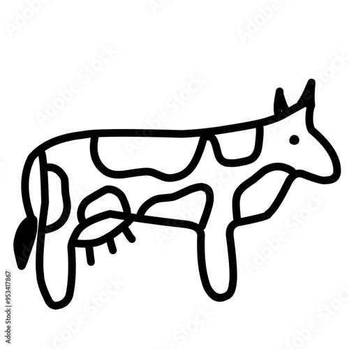 doodle illustration of a horned animal