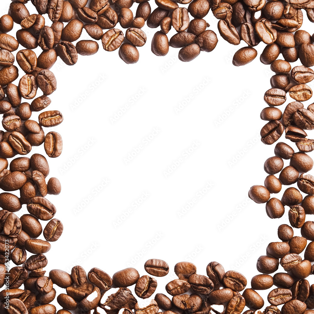 Coffee beans create a unique frame on a transparent background, perfect for showcasing coffee-related content, coffee beans frame isolated transparent background Coffee beans create a unique frame on a transparent background, perfect for showcasing coffee-related content, coffee beans frame isolated transparent background