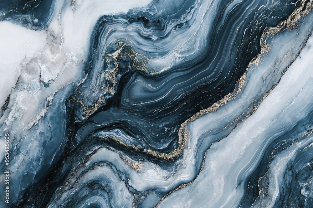 Abstract marble texture in swirls of blue and white Abstract marble texture in swirls of blue and white