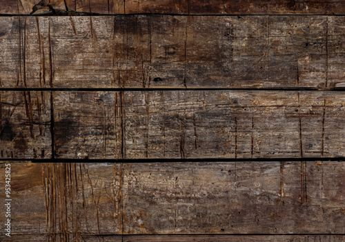 Close-Up of Rustic Wooden Surface with Cut Marks