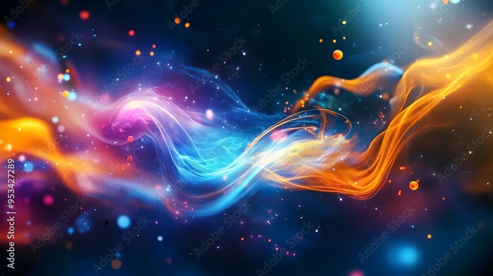 Abstract Swirling Lights and Glowing Particles. Abstract Swirling Lights and Glowing Particles.