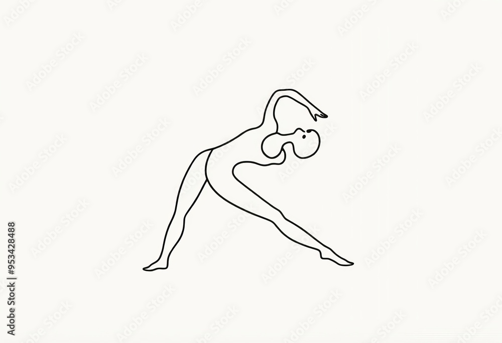 Minimalist Line Art Simple clean lines depicting the yoga pose c Minimalist Line Art Simple clean lines depicting the yoga pose c