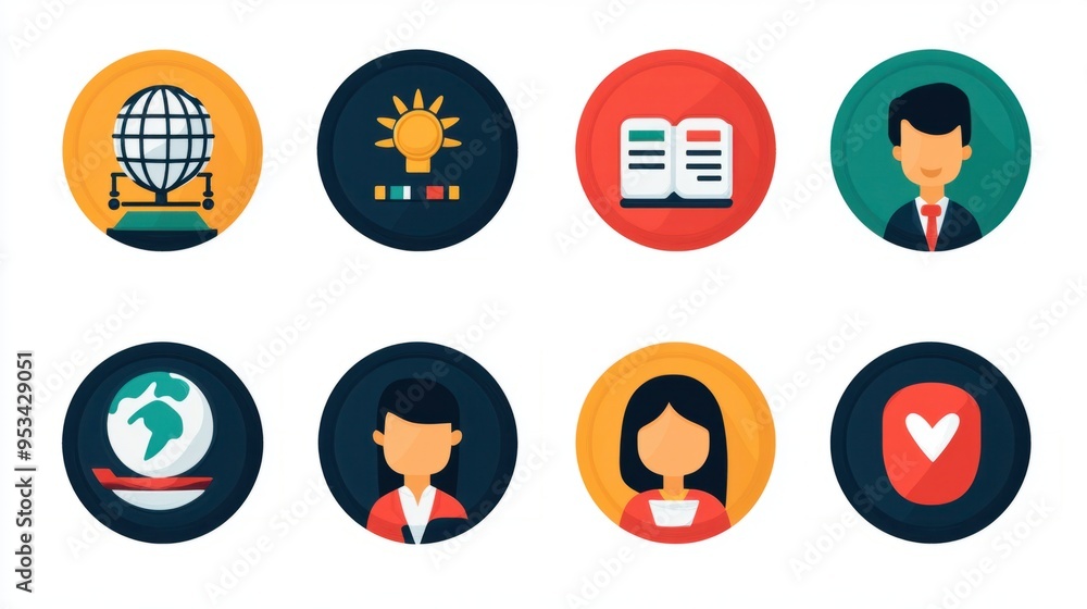Flat Vector Icon Set for Language Learning App - Beginner, Intermediate, and Advanced Proficiency Levels Icons Flat Vector Icon Set for Language Learning App - Beginner, Intermediate, and Advanced Proficiency Levels Icons