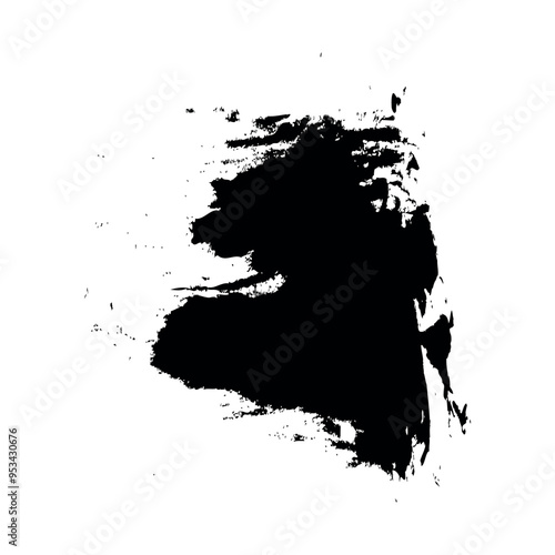 Brush effect on white artboard black color for grunge texture, t shirt, typography design brush texture