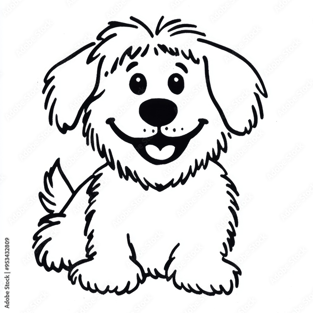 Delightful coloring activity featuring a friendly, simple dog illustration perfect for a two-year-old child to enjoy at home or preschool Delightful coloring activity featuring a friendly, simple dog illustration perfect for a two-year-old child to enjoy at home or preschool