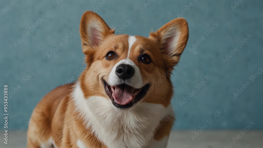 Smiling Pembroke Welsh Corgi Portrait Smiling Pembroke Welsh Corgi Portrait