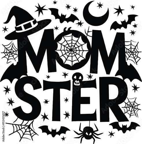 Momster halloween template design