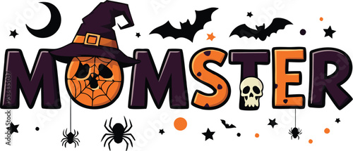 Momster halloween template design