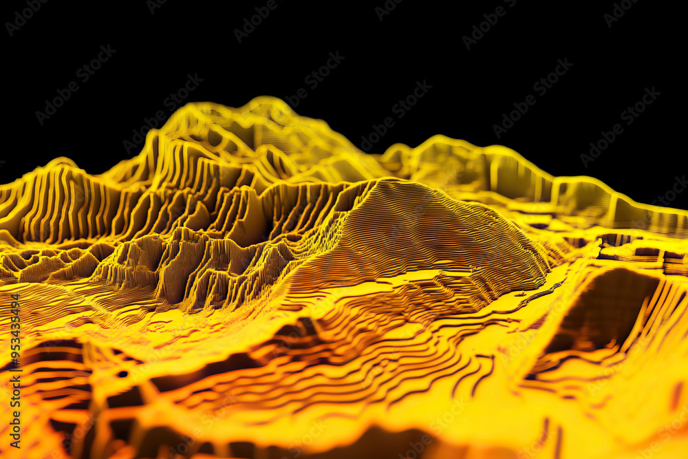 Technical aerial visual, 3D LiDAR GIS aerial map satellite scan model ...
