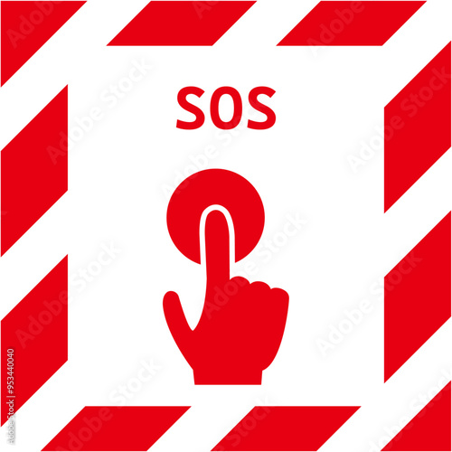 非常停止ボタンを押すイラスト