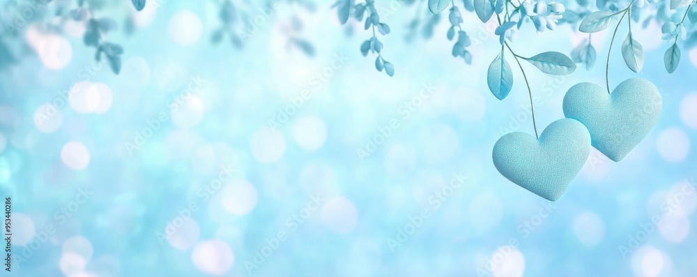 blue love shapes on blur bokeh light effect background, valentines day decoration concept, Feb 14, 2024 blue love shapes on blur bokeh light effect background, valentines day decoration concept, Feb 14, 2024