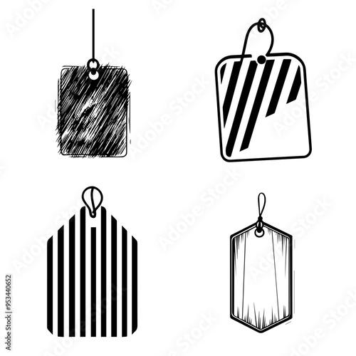 Assorted Decorative Tag Designs Variety of Shapes and Styles for Gift-Giving and Product Labeling Needs