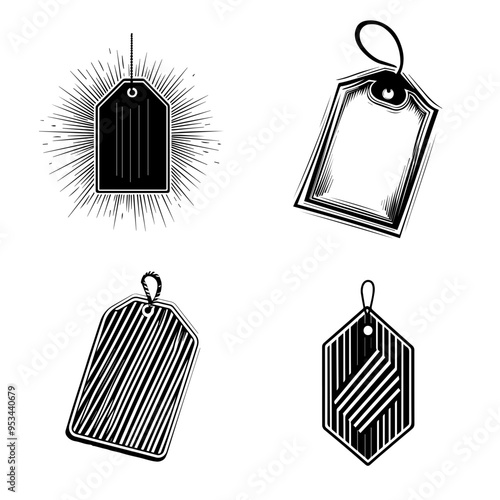 Vintage Style Price Tags Set of Decorative Labels for Sales and Promotions 
